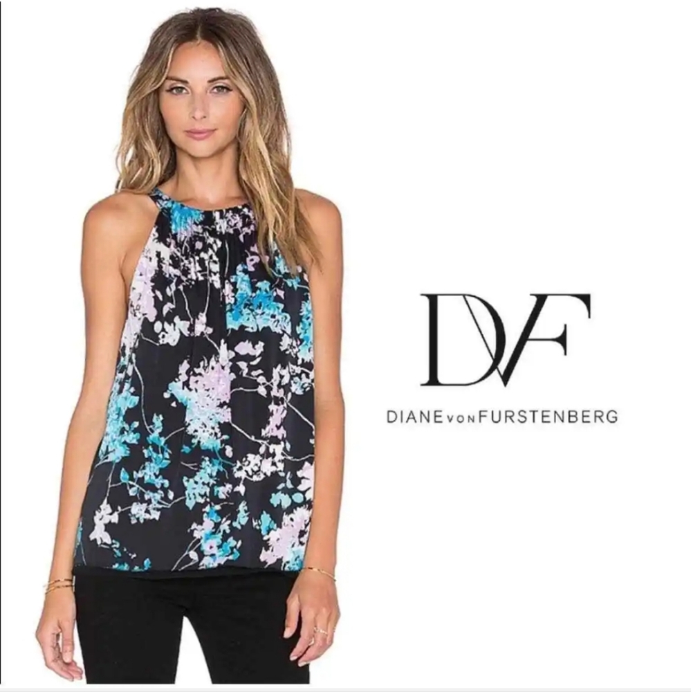 NWOT Diane von Furstenberg Lexi Floral Daze Silk Blend Tank Blouse sz P Sm
